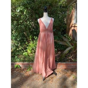 Romantic Dusty Pink Maxi Dress | En Creme, ASOS, Flowy Open Back, Fairy Princess